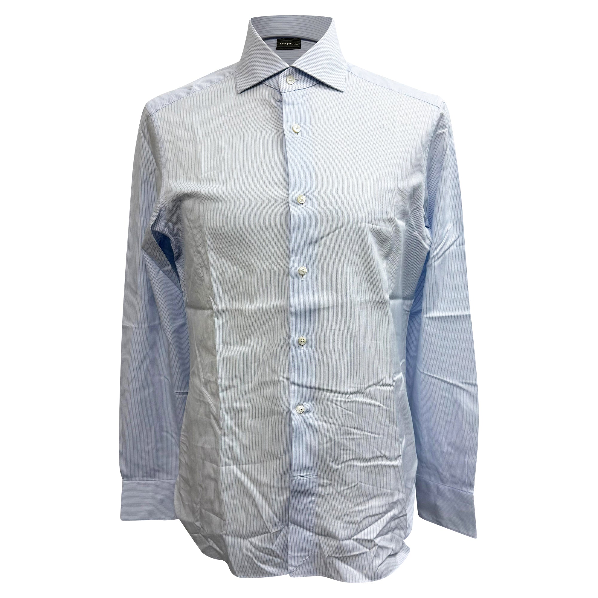 Men's Ermenegildo Zegna Trofeo Striped Button-Down Shirt in Light Blue Cotton