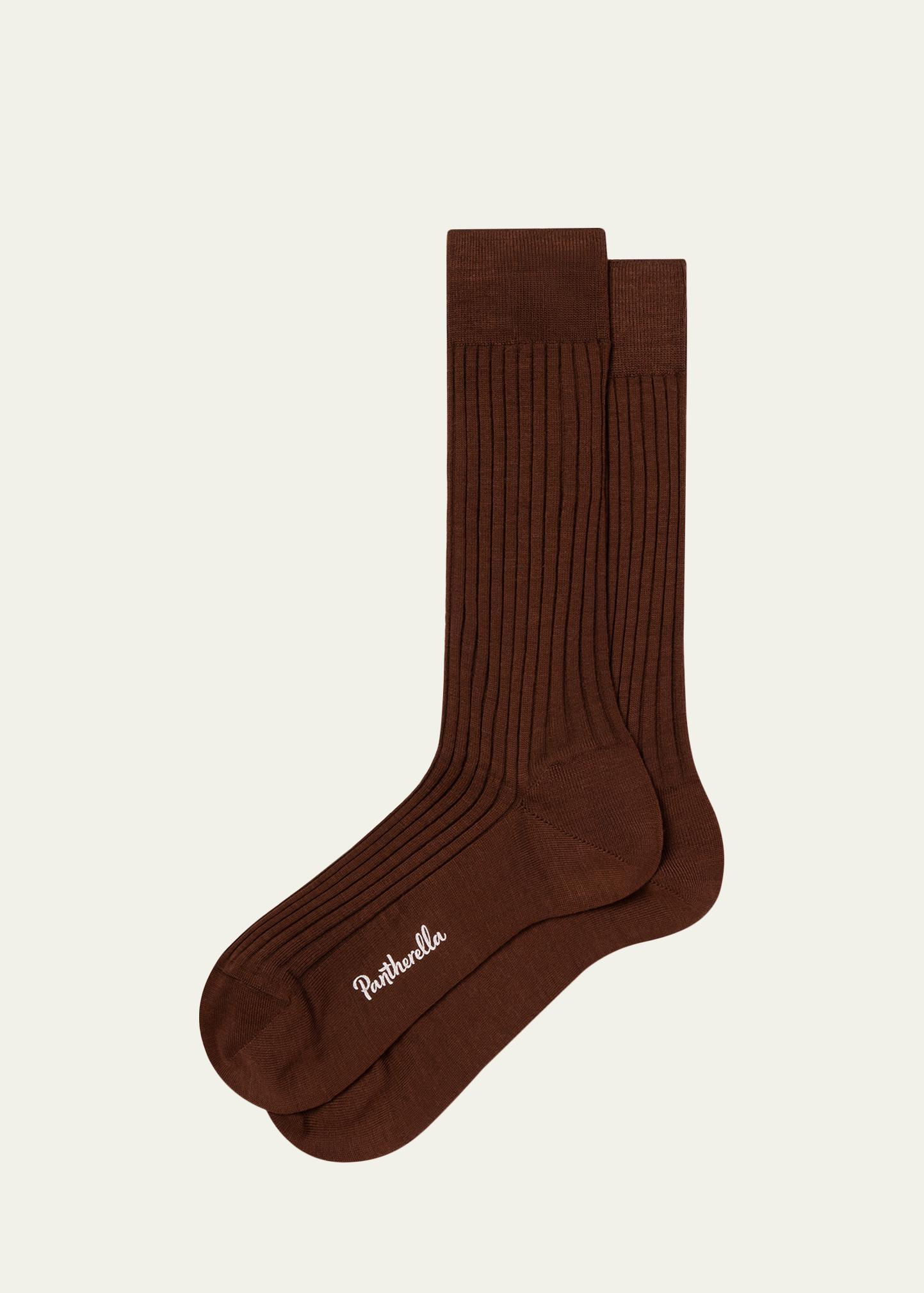 Men's Laburnum Ribbed Wool Mid-Calf Socks