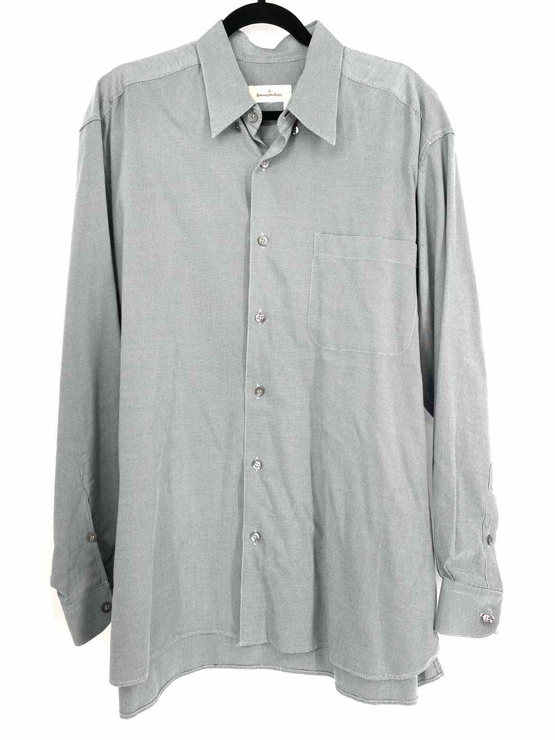 Men's Navy White Size XL Stripe Button Down Long Sleeve Shirt