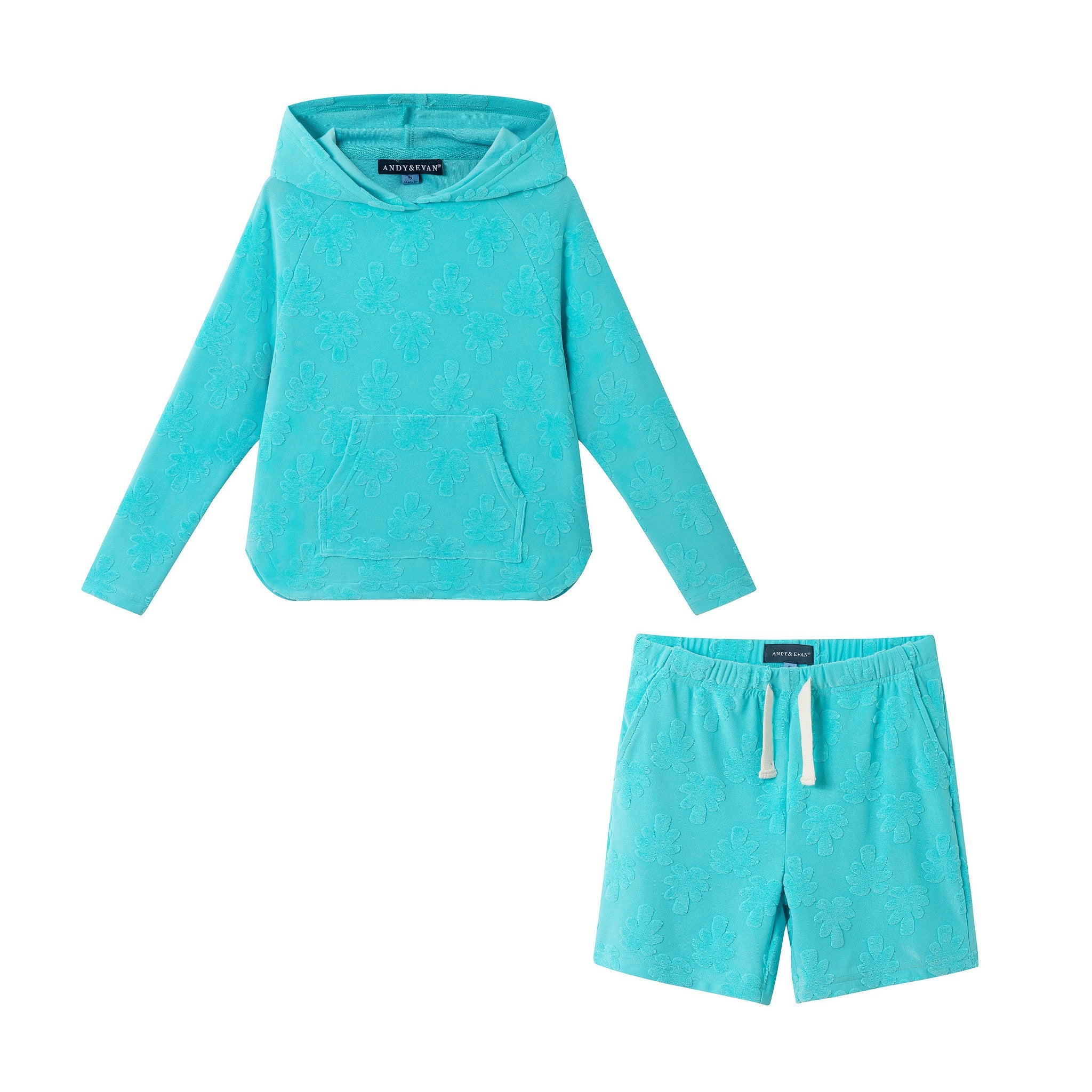 Boys Aqua Terry Cover-Up Set | Palm Tree
