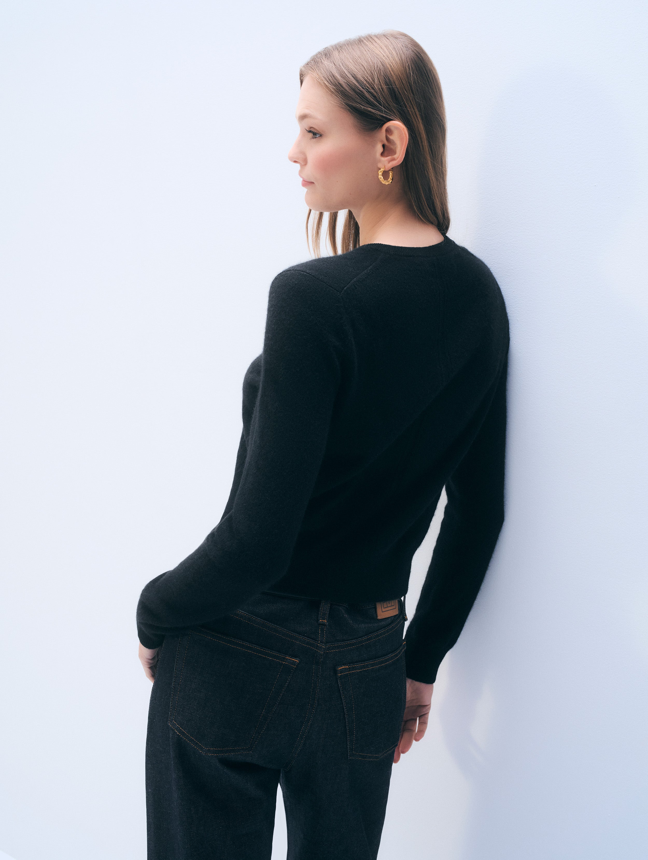 Cashmere Crewneck Cardigan, image 4 of 6