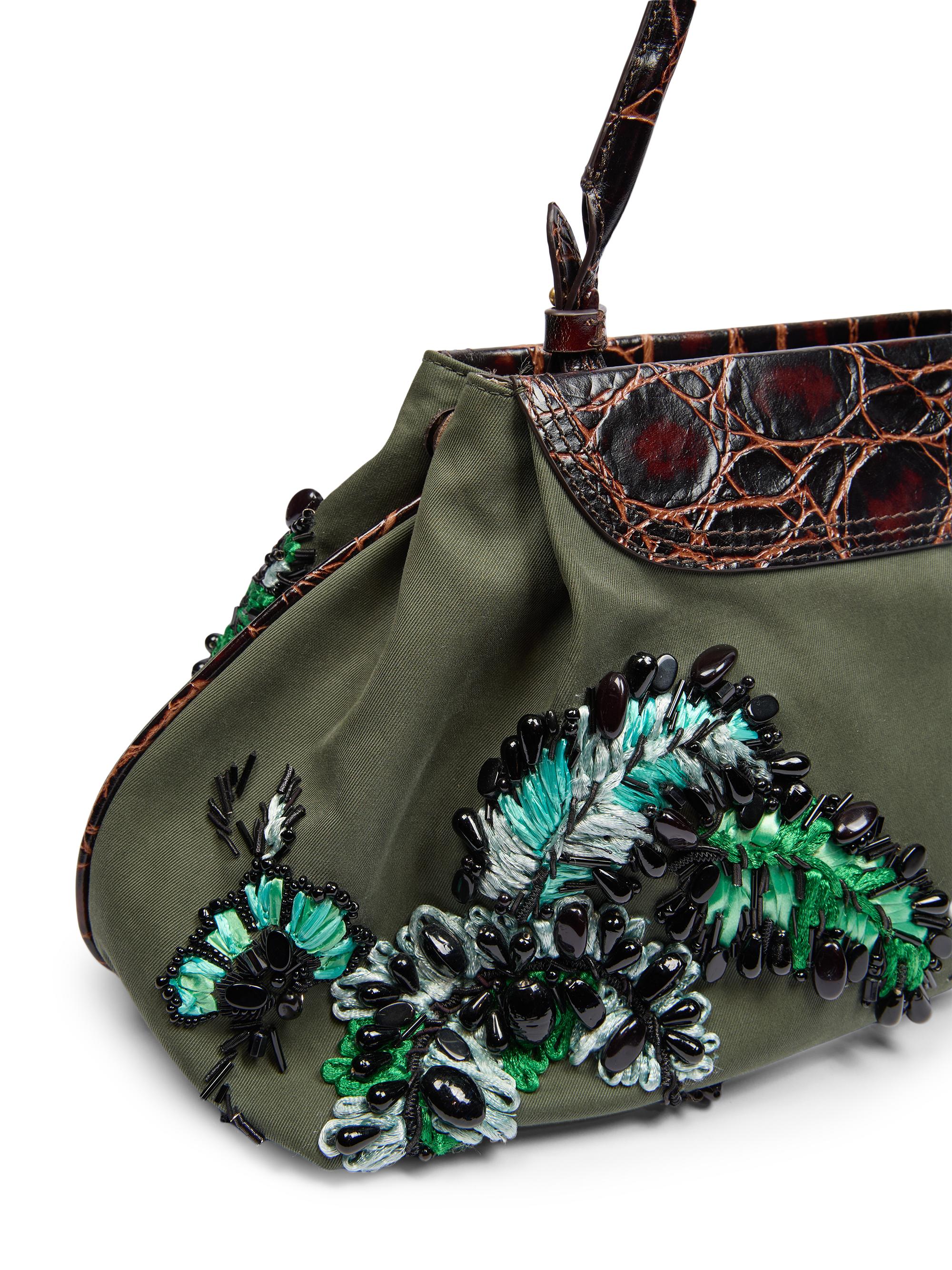 Medium Embroidered Cotton Clutch, image 2 of 8
