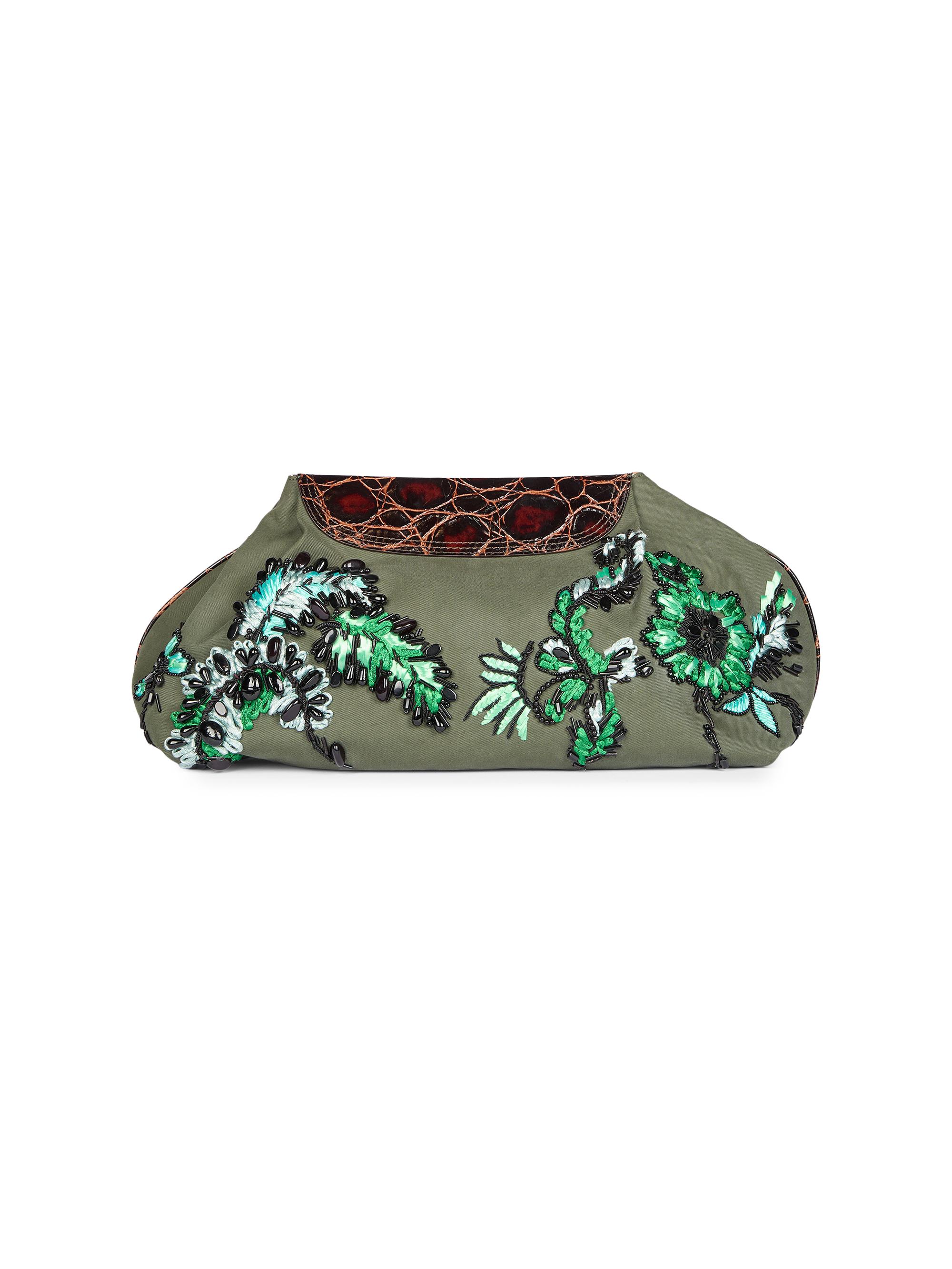 Medium Embroidered Cotton Clutch, image 5 of 8