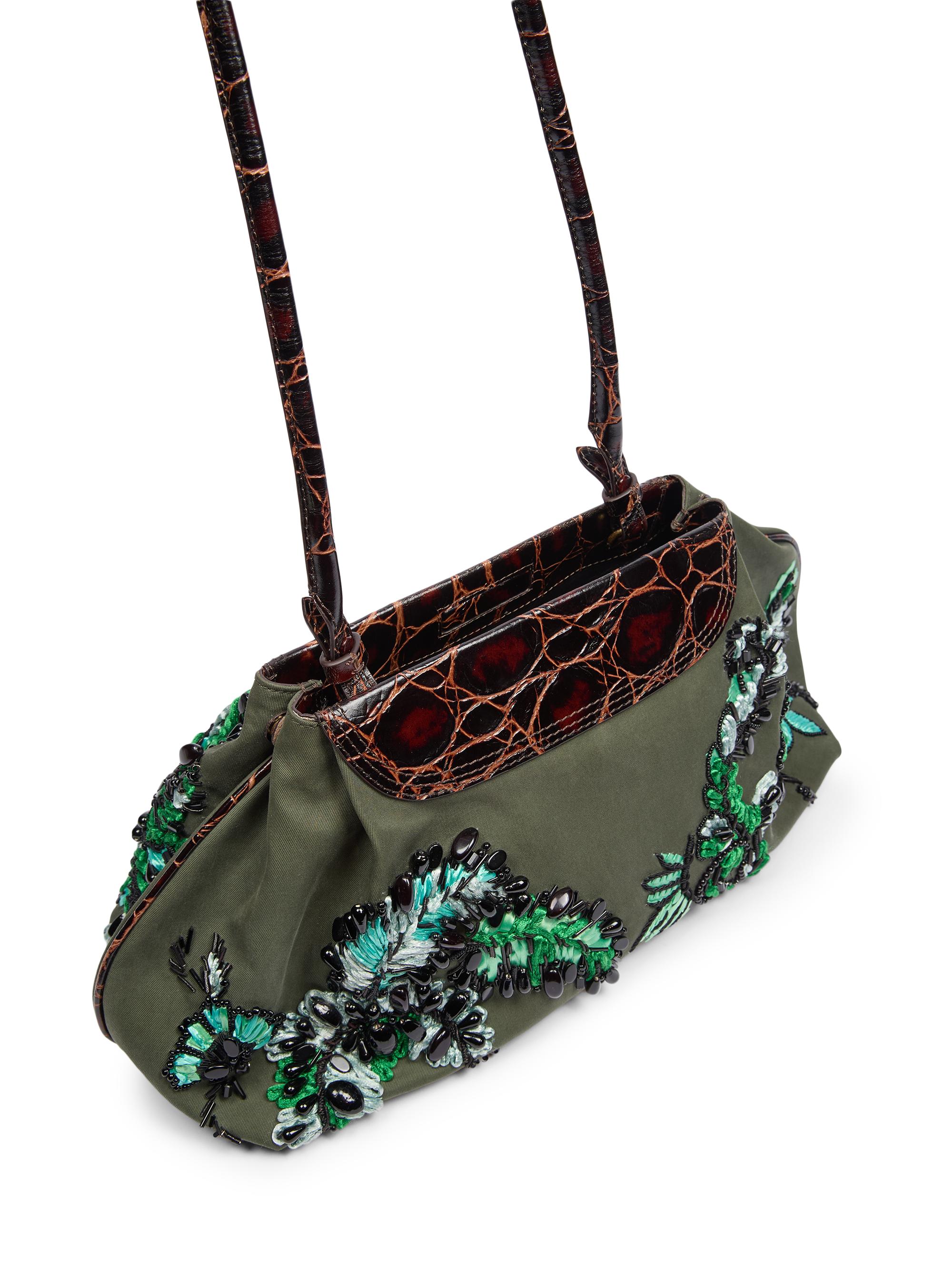 Medium Embroidered Cotton Clutch, image 4 of 8