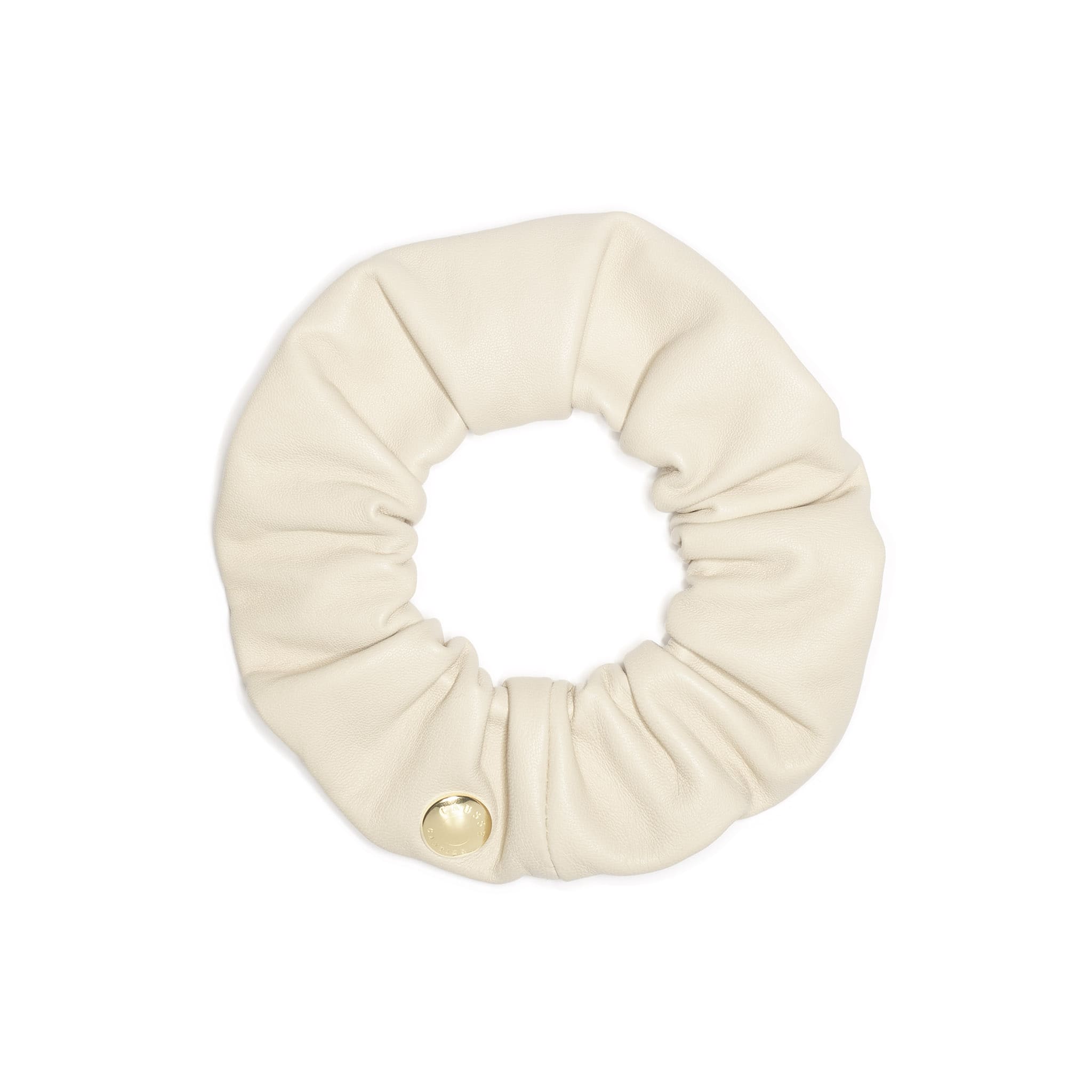 Leather scrunchie