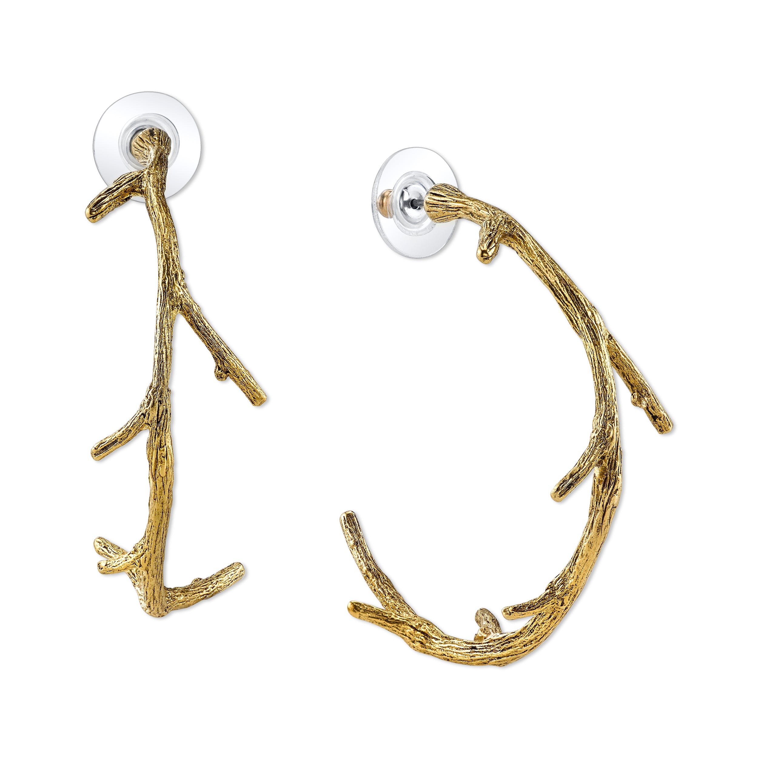 Large Tree Branch Hoop Earrings
