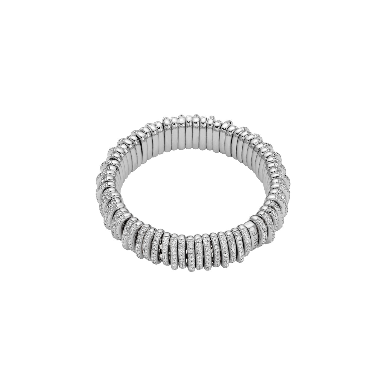 FOPE PANORAMA 18K Gold Flex’it Bracelet with White Diamond Pavé Rondels