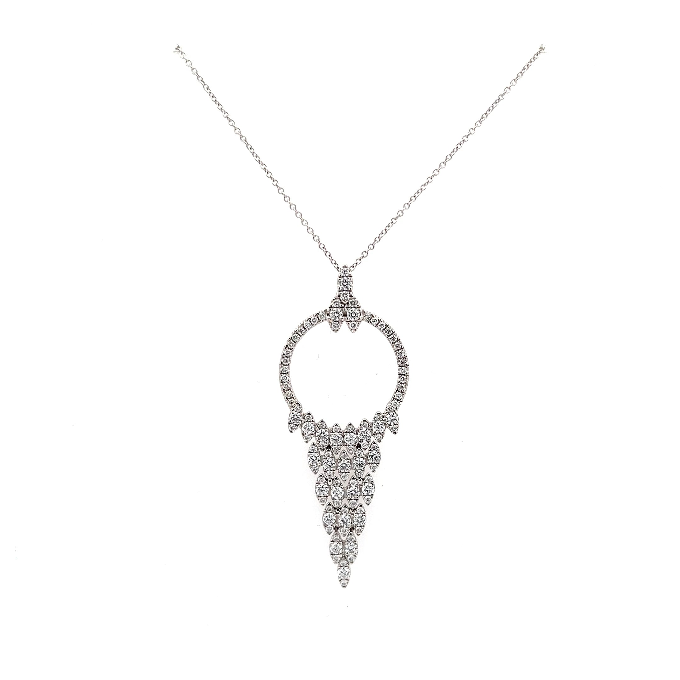DOVES 18K WHITE GOLD DIAMOND NECKLACE