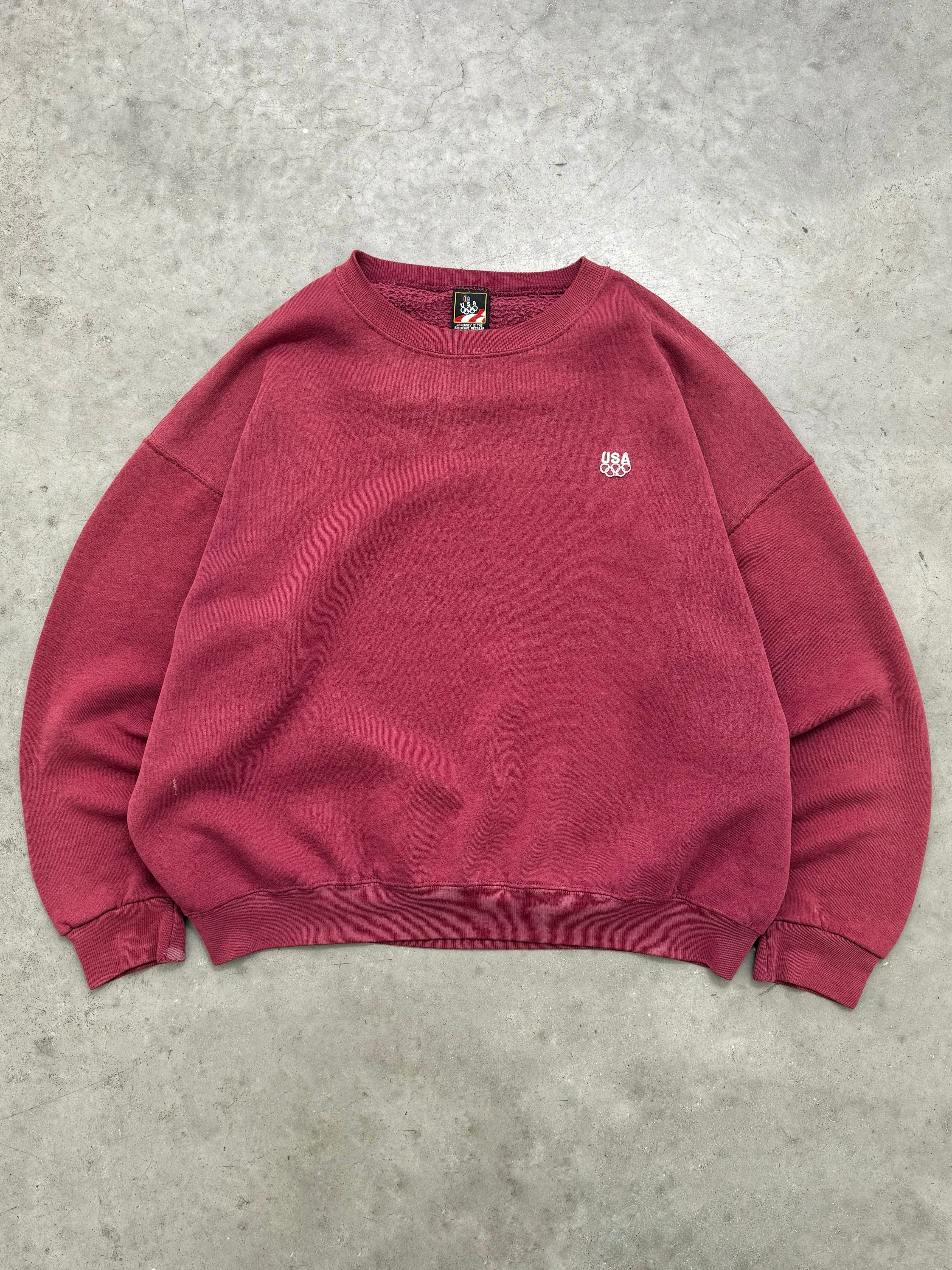 FADED MAROON "USA OLYMPIC" CREWNECK