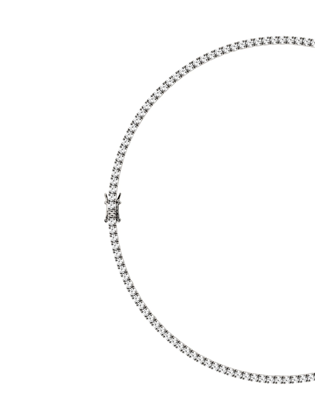 KATE RIVIÈRE NECKLACE IN 3MM LAB WHITE SAPPHIRE, image 8 of 9